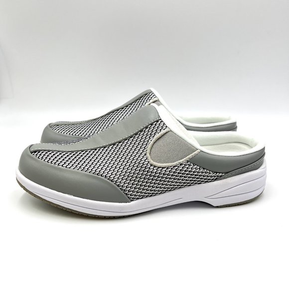 Propet Womens Gray Silver Washable Walker Slide Comfort Slip On Mules Shoes 6M - Picture 5 of 11